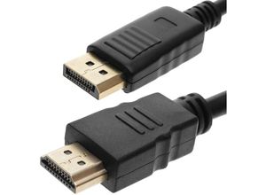 8434185378869 - Cablemarkt - 2 m schwarzes DisplayPort-Stecker-zu-HDMI-Steckerkabel