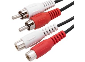 8434185380046 - 2 m Stereo-Audiokabel mit zwei RCA-M-Anschlüssen und zwei RCA-H-Anschlüssen auf der anderen Seite - Cablemarkt