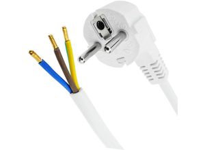 8434185380183 - Cablemarkt - Stromkabel H05VV-F (schuko-m zu Klemmen) 3m weiß