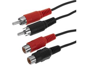 8434185380572 - 5 m langes Stereo-Audiokabel mit zwei RCA-M-Anschlüssen und zwei RCA-H-Anschlüssen auf der anderen Seite - Cablemarkt