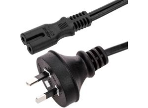 8434185382262 - CableMarkt - AU AS NZS-3112-1 bis IEC-60320-C7 Netzkabel 18 m schwarz