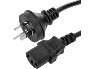 8434185386093 - Cablemarkt - au AS NZS-3112-1 bis IEC-60320-C13 Netzkabel 18 m schwarz