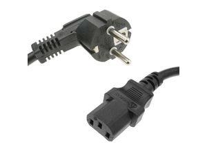 8434185387410 - CableMarkt - Schwarzes Stromkabel 15m C13 auf SCHUKO-Stecker