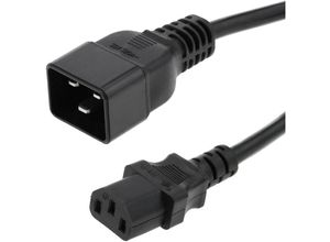 8434185388110 - Cablemarkt - Schwarzes Netzkabel 18 m C13-Buchse-C20-Stecker