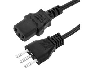 8434185432417 - IT-Stromkabel CEI-23-16-Stecker auf IEC-60320-C13-Buchse 18 Meter schwarz - Cablemarkt