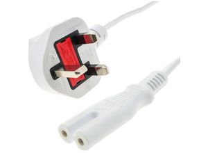 8434185432523 - Stromkabel BS-1363-1 Stecker auf IEC-60320-C7 Buchse 18 Meter weiß - Cablemarkt