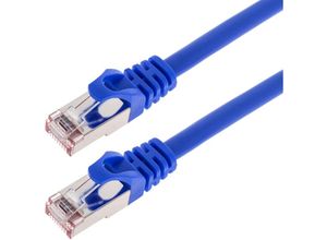 8434185448487 - Cablemarkt - FTP-Netzwerkkabel mit RJ45-Stecker Cat 6A Blau 25 cm