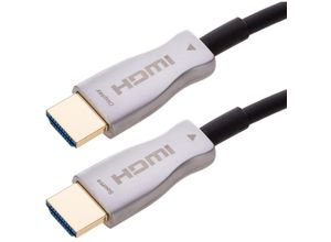 8434185494545 - CableMarkt - 20 m HDMI 20 Kabel mit HDMI-A Stecker Ultra HD 4K Glasfaseranschlüssen schwarz