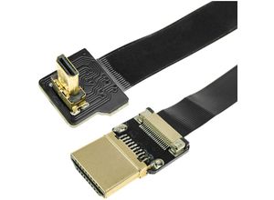 8434185494675 - 20 cm langes FPV-HDMI-Flachkabel mit rechtwinkligem HDMI-A-Stecker auf Micro-D-Stecker - Cablemarkt