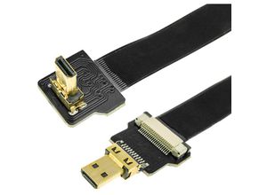 8434185494699 - 20 cm langes FPV-HDMI-Flachkabel mit rechtwinkligem HDMI-Micro-D-Stecker auf Micro-D-Stecker - Cablemarkt