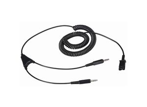 8434185496525 - Audio-Adapterkabel kompatibel mit Plantronics qd auf 2 x 35 mm Miniklinke mit Spiralkabel - Cablemarkt