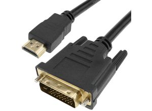 8434185498468 - CableMarkt - 2 m langes Kabel mit HDMI-A-Stecker auf DVI-D-Stecker in Schwarz