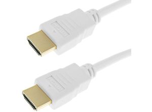 8434185498475 - Cablemarkt - 2 m weißes hdmi 14-Kabel mit HDMI-A-Stecker auf HDMI-A-Stecker