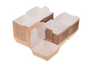 8434185509973 - Hamburgerbox zum Mitnehmen aus recycelbarem Karton 144 x 136 x 92 cm 50 Stück - Prixprime