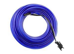 8434185523412 - Cablemarkt - 23 mm Elektrolumineszenzkabel mit Batterien Marineblau 5 Meter