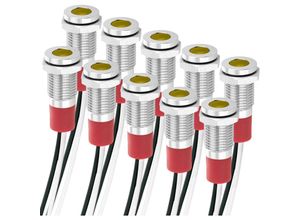 8434185527861 - Cablemarkt - LED-Kontrollleuchte gelb 8 mm metallic 10 Stück