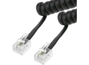 8434185533787 - Cablemarkt - Flexibles Telefonkabel mit RJ11-Steckern 4-adrig 5 m schwarz