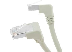 8434185534005 - CableMarkt - FTP-Netzwerkkabel mit abgewinkelten RJ45-Steckern Kat 6 von 25 cm in grauer Farbe