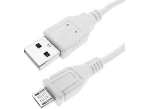 8434185541980 - Cablemarkt - Kabel mit Anschlüssen usb a Stecker 20 auf Micro-USB b Stecker 20 in weißer Farbe von 20 cm