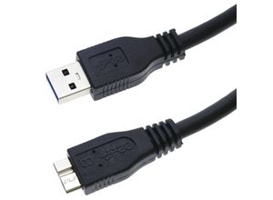 8434185544264 - CableMarkt - Hochgeschwindigkeits-USB-Kabel mit USB 30-Stecker Typ A auf MicroUSB-Stecker Typ B 1 m schwarz