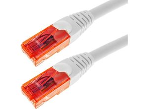 8434185544448 - CableMarkt - 24 AWG UTP-Ethernet-Kabel mit RJ45-Stecker der Kat 6A in weißer Farbe von 50 cm