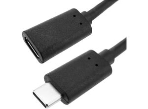 8434185546053 - Cablemarkt - Kabel mit USB-C-Stecker 30 auf USB-C-Buchse 30 in schwarzer Farbe 1 m