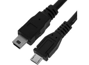 8434185546251 - Kabel mit Anschlüssen MiniUSB 5-poliger Typ-B-Stecker auf MicroUSB-Typ-B-Stecker schwarze Farbe 18 m - Cablemarkt