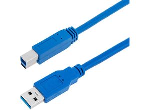 8434185546268 - CableMarkt - Hochgeschwindigkeits-USB-Kabel mit USB 30-Anschlüssen Typ A-Stecker auf Typ B-Stecker 50 cm blaue Farbe