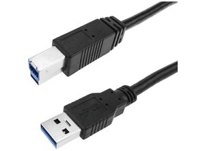 8434185546275 - Hochgeschwindigkeits-USB-Kabel mit usb 30-Anschlüssen Typ A-Stecker auf Typ B-Stecker 1 m schwarze Farbe - Cablemarkt