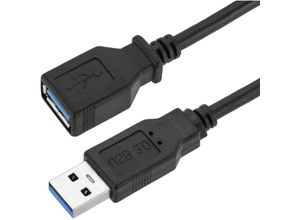 8434185546336 - Hochgeschwindigkeits-USB-30-Verlängerungskabel Typ a Stecker auf Typ a Buchse 2 m schwarze Farbe - Cablemarkt