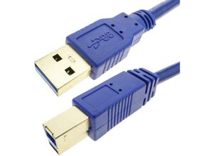 8434185546398 - Cablemarkt - Super-High-Speed-Kabel mit usb 30-Anschlüssen Typ A-Stecker auf Typ B-Stecker 50 cm blaue Farbe