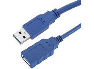 8434185546459 - Cablemarkt - Super-USB-30-Datenverlängerungskabel von Typ-A-Stecker auf Typ-A-Buchse 2 m blaue Farbe