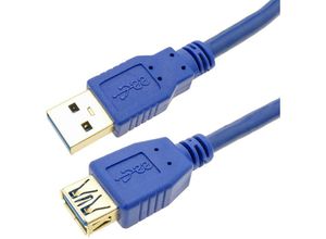 8434185546466 - Cablemarkt - Super-USB-30-Datenverlängerungskabel von Typ-A-Stecker auf Typ-A-Buchse 3 m blaue Farbe 8434185546466 - Cablemarkt - Super-USB-30-Datenverlängerungskabel von Typ-A-Stecker auf Typ-A-Buchse 3 m blaue Farbe