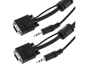 8434185548507 - Cablemarkt - Geschirmtes VGA-Kabel mit 35-mm-Klinkenstecker auf Stecker 10 m