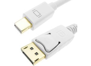 8434185548835 - CableMarkt - Adapterkabel mit Mini-DisplayPort-Stecker auf DisplayPort-Stecker 2K 4K 1080p FullHD 3 m weiße Farbe