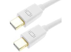 8434185548842 - Cablemarkt - Adapterkabel mit Mini-DisplayPort-Stecker auf Mini-DisplayPort-Stecker 2K 4K 1080p FullHD 1 m weiße Farbe