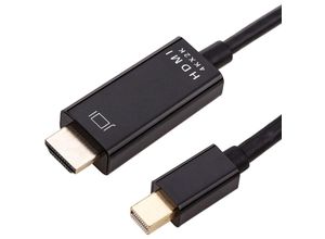 8434185548873 - Cablemarkt - Videokabel mit Mini-DisplayPort-Stecker auf HDMI-Stecker 2K 4K 1080p FullHD 18 m schwarze Farbe