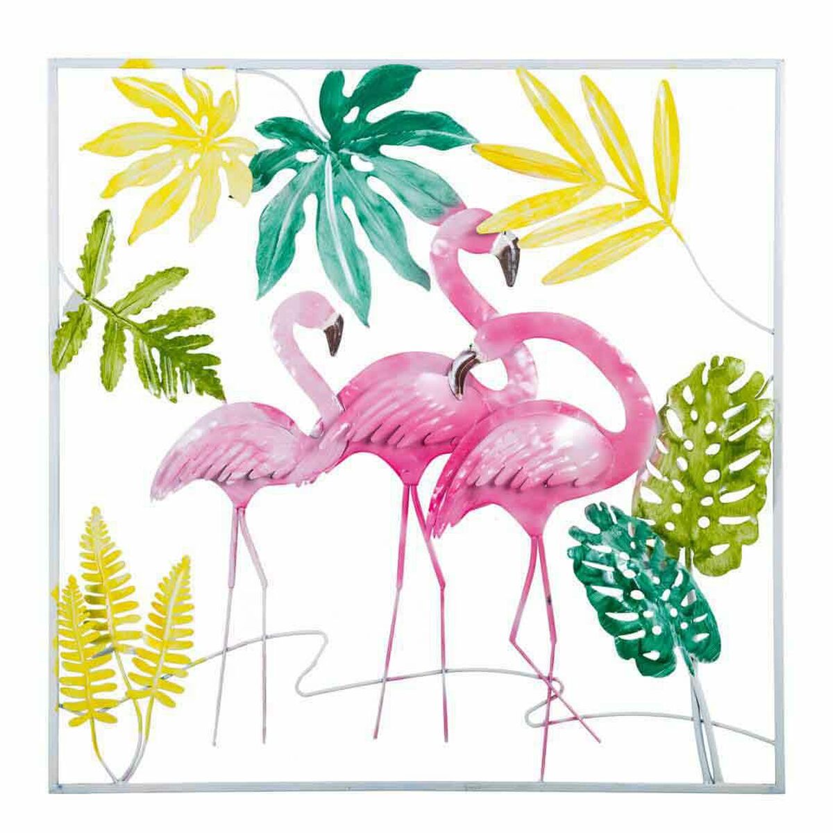 8434523217737 - Wall Decoration Multicolour Metal Pink flamingo 5 x 81 x 81 cm