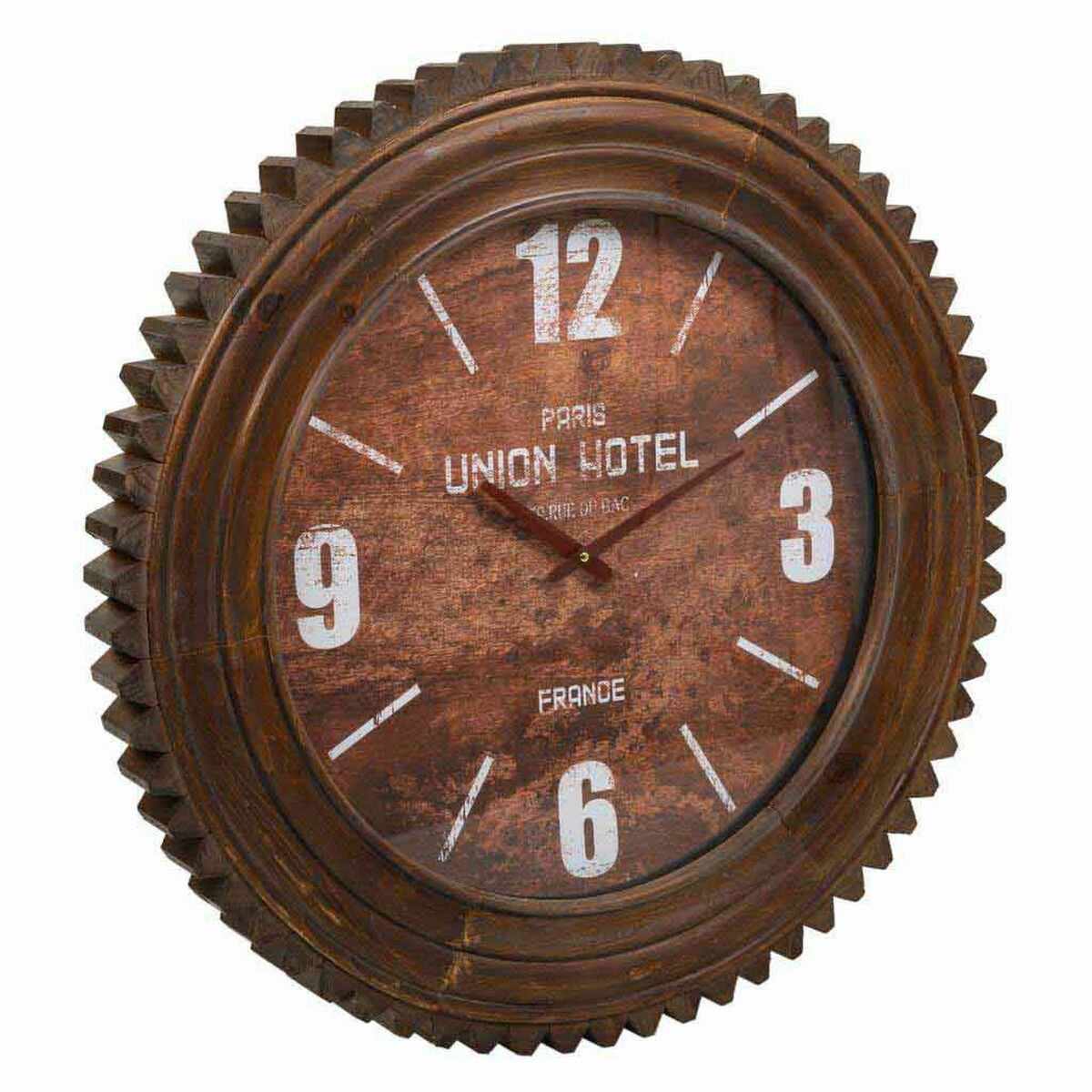 8434523224063 - Wanduhr Rot Tannenholz Holz MDF