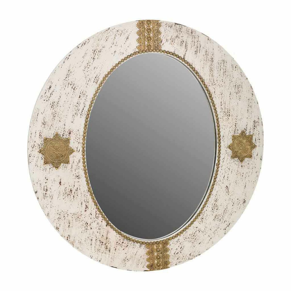 8434523229754 - Wandspiegel Gold Mango-Holz 1 x 80 x 80 cm