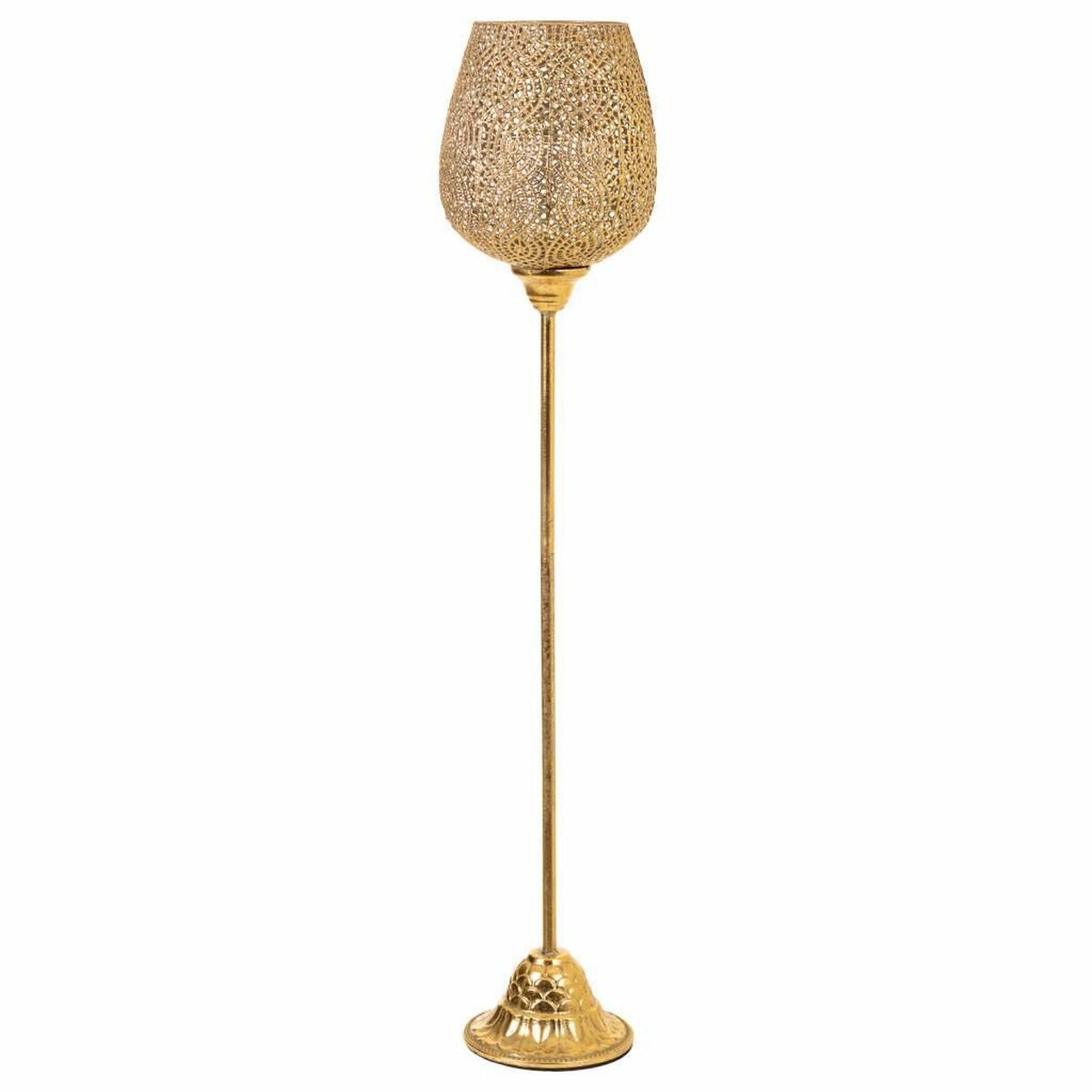 8434523241299 - Kerzenschale Gold Glas Eisen 19 x 93 x 19 cm