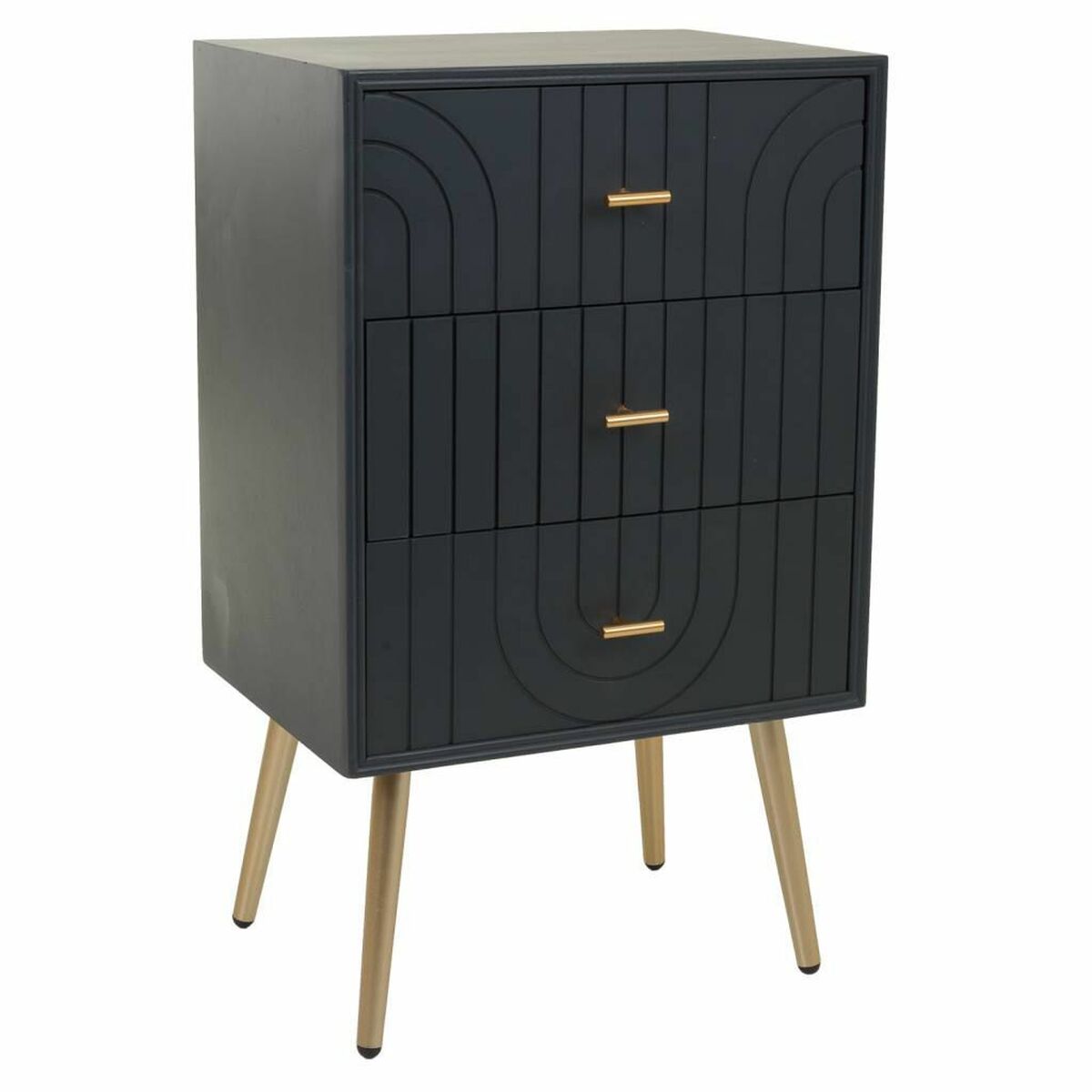 8434523242128 - Nightstand Golden Dark grey 35 x 76 x 44 cm