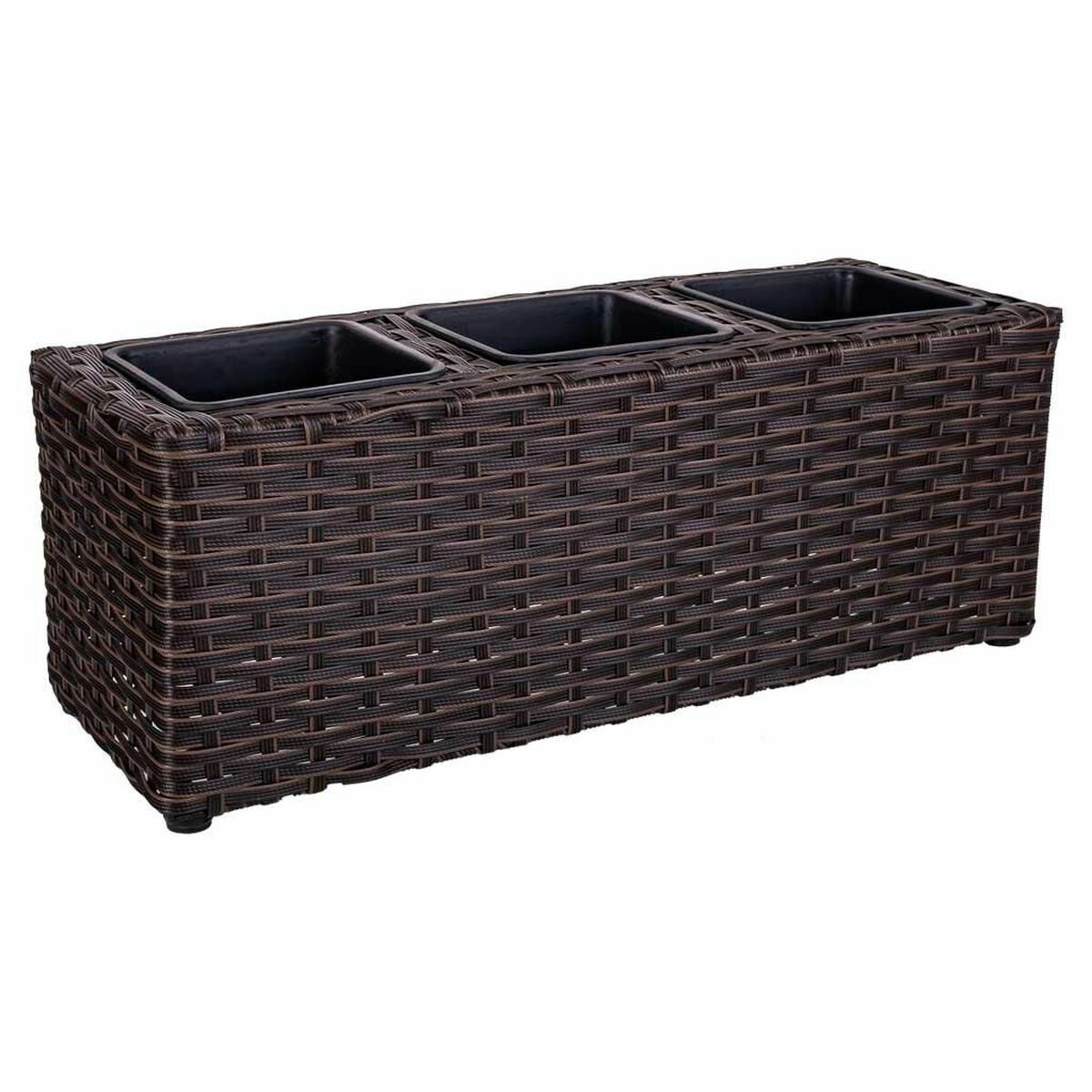 8434523309531 - Blumentopf Braun Eisen Rattan Kunststoff 18 x 18 x 48 cm