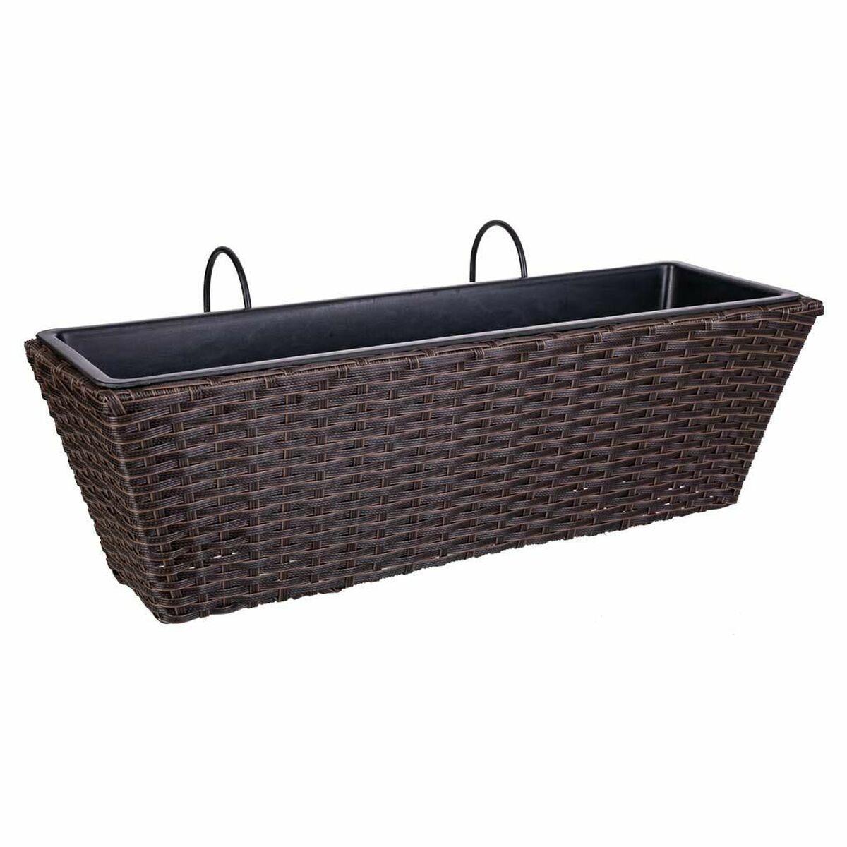 8434523309609 - Geländertopf Braun Eisen Rattan Kunststoff 20 x 19 x 61 cm