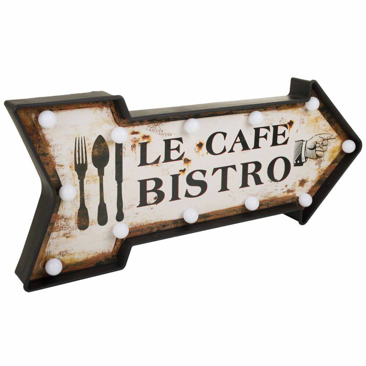 8434523331143 - Wandsteckdose Le Cafe Bistro Weiß Eisen 27 x 5 x 65 cm Beleuchtung