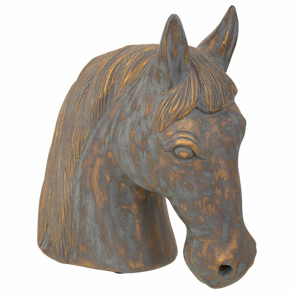 8434523349308 - Deko-Figur Grau Gold Polyesterharz Pferd 15 x 31 x 31 cm