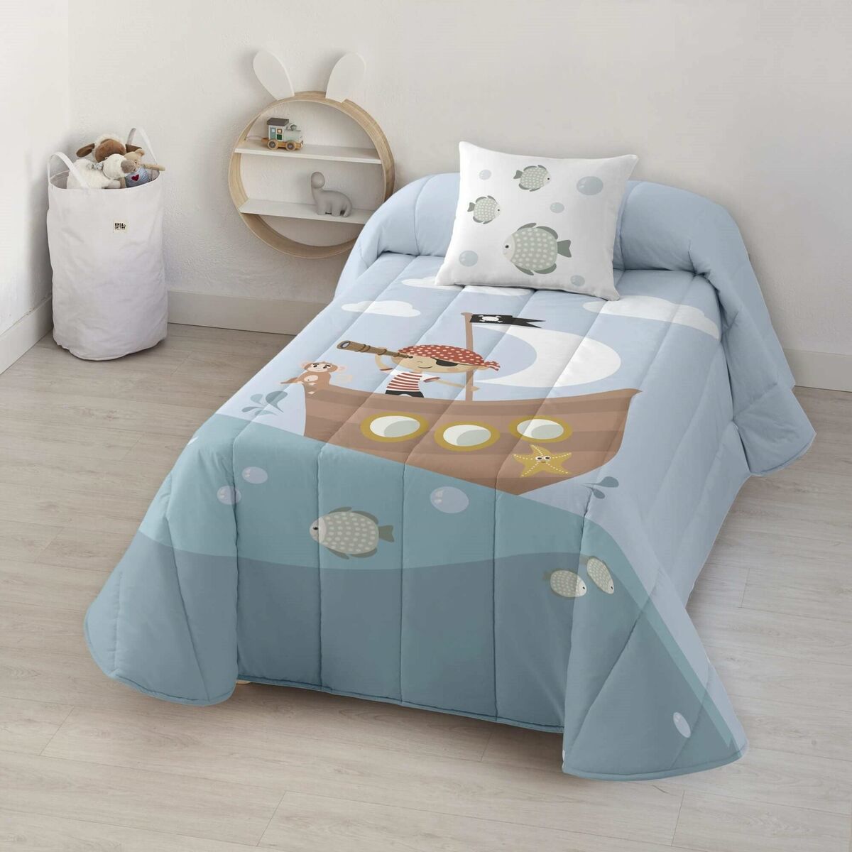 8434563068924 - Tagesdecke (Steppdecke) Kids& Cotton Farid Blau 190 x 270 cm