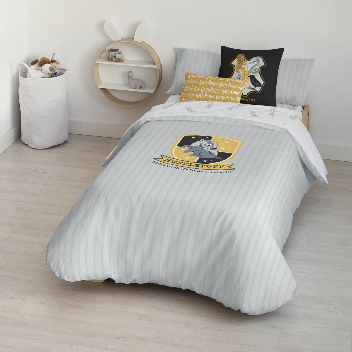 8434563167030 - Bettdeckenbezug Hufflepuff Sweet Bunt 175 Fäden 180 x 220 cm Einzelmatratze