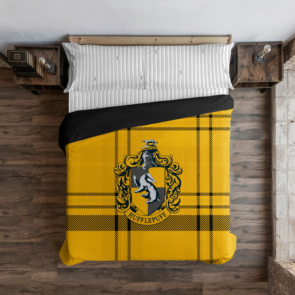 8434563167047 - Bettdeckenbezug Classic Hufflepuff Bunt 175 Fäden 180 x 220 cm Einzelmatratze