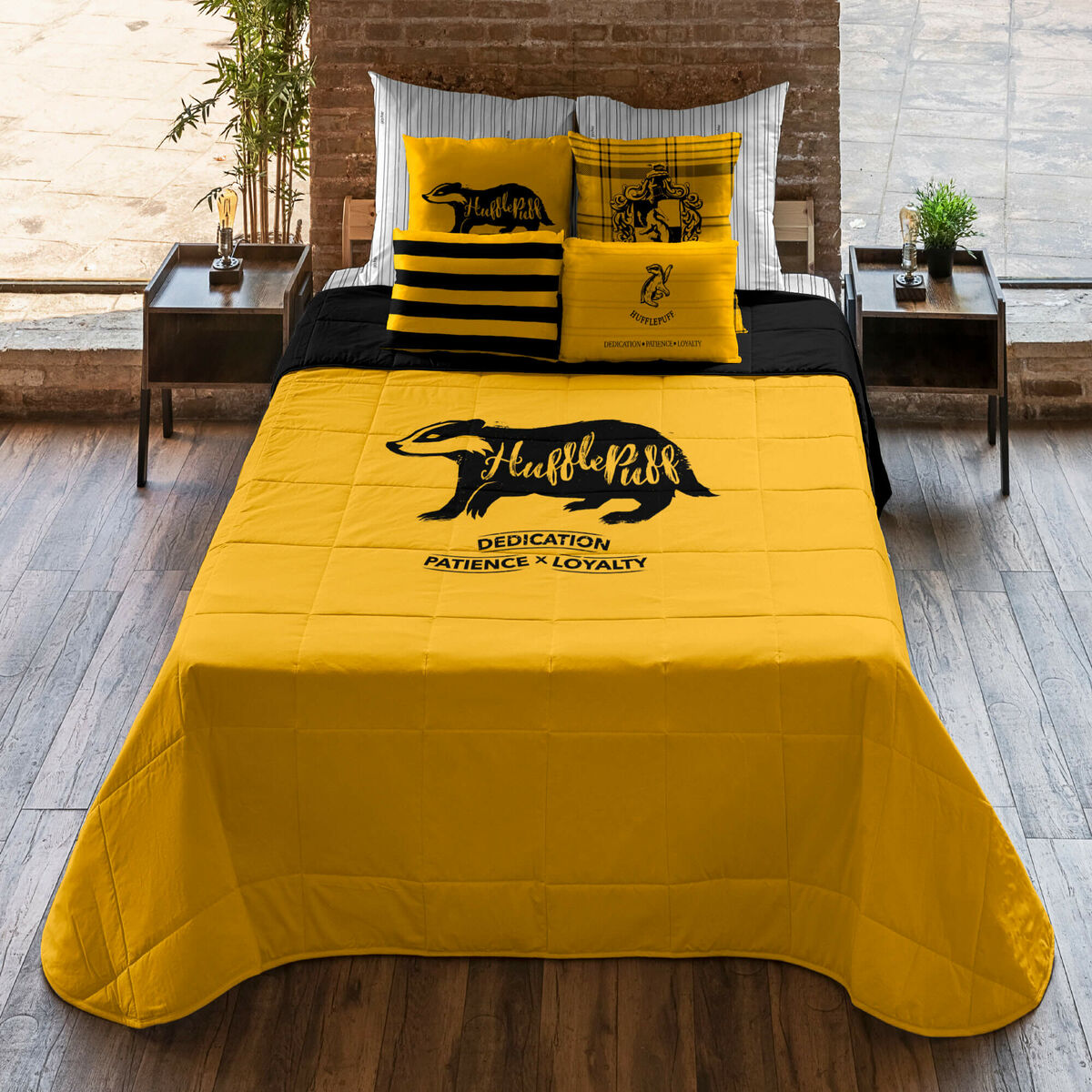 8434563177695 - Bettdecke Hufflepuff Mehrfarbig 235 x 4 x 270 cm Doppelbett